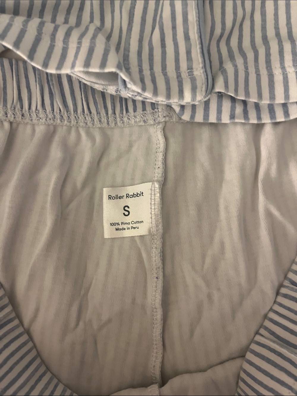 Women’s Roller Rabbit blue and white stripped pajama set - Picture 3 of 6